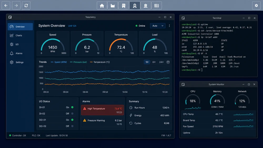 Native Wayland-Anwendungen in hex-browser